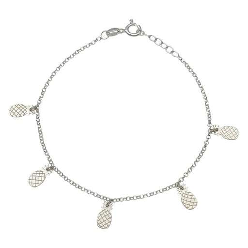 TOBILLERA PLATA 925MM MINI CHARMS PIÑAS