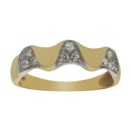 [S4277] SORTIJA BICOLOR ORO 18KL CIRCONITAS