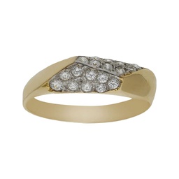 [S4202] SORTIJA BICOLOR ORO 18KL CIRCONITAS