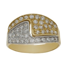 [S1088] SORTIJA BICOLOR ORO 18KL CIRCONITAS