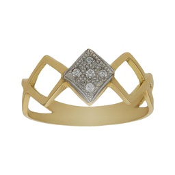 [S480] SORTIJA BICOLOR ORO 18KL CIRCONITAS