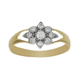 [S4241] SORTIJA BICOLOR ORO 18KL CIRCONITAS