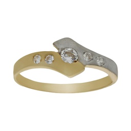 [S4276] SORTIJA BICOLOR ORO 18KL CIRCONITAS