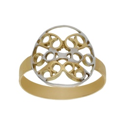 [S25] SORTIJA BICOLOR ORO 18KL CIRCULAR