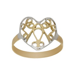 [S14] SORTIJA BICOLOR ORO 18KL CORAZON
