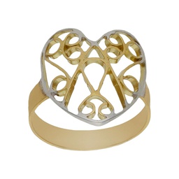 [S10] SORTIJA BICOLOR ORO 18KL CORAZON 