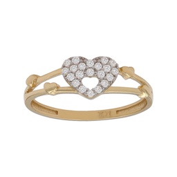 [S989] SORTIJA CORAZON ORO 18KL CIRCONITAS