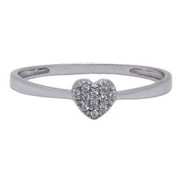 [S964] SORTIJA CORAZON ORO BLANCO 18KL 